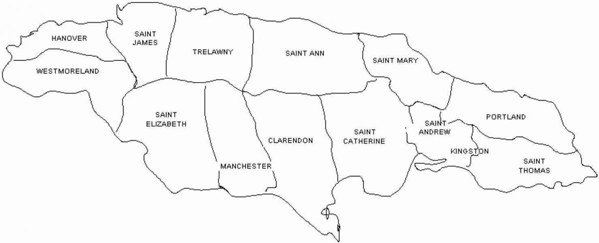la jamaïque carte et des paroisses