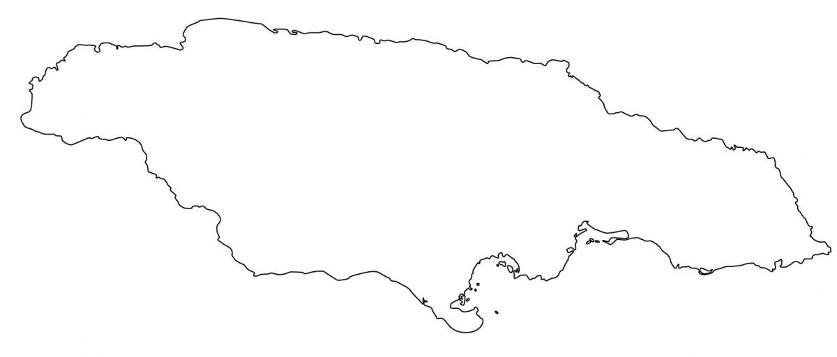 carte vierge de la jamaïque, avec des frontières