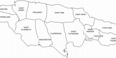 La jamaïque carte et des paroisses