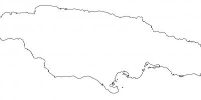 Carte vierge de la jamaïque, avec des frontières