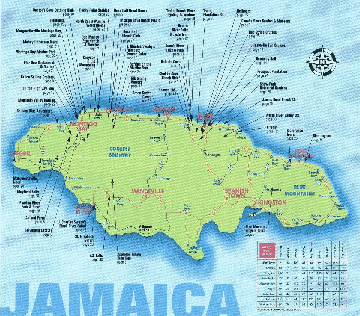 Carte de bloody bay jamaica resort