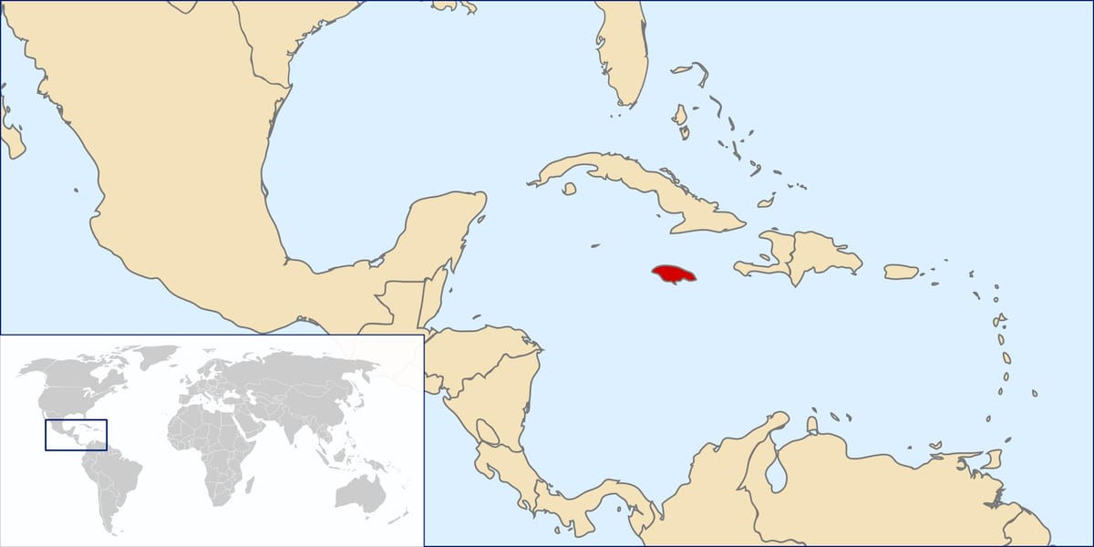 en jamaïque, pays la carte du monde