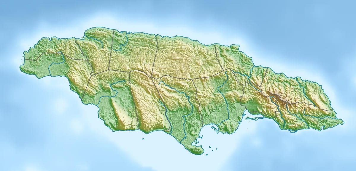 Carte de l'allégement de la jamaïque