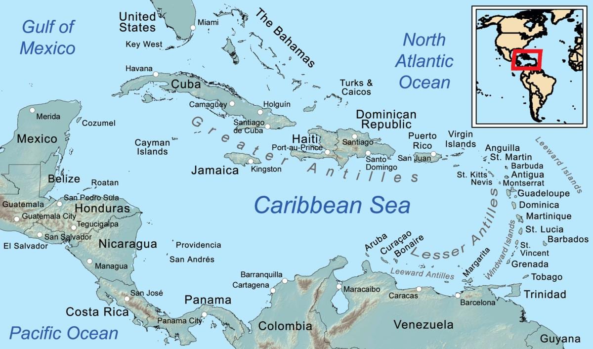 la jamaïque sur la carte dans les caraïbes