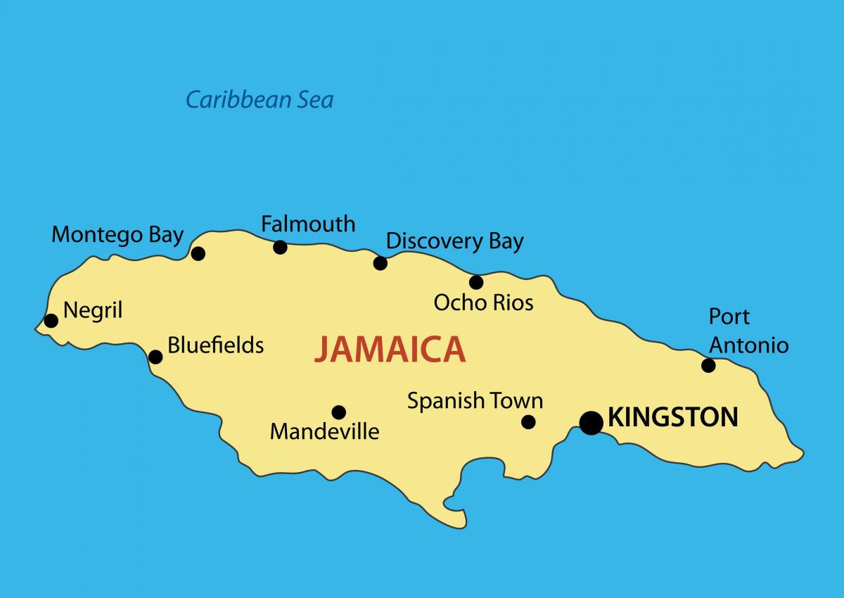 Carte de la jamaïque villes