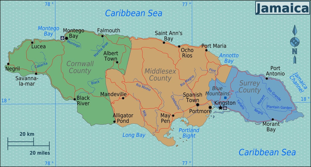 Carte de photo de la jamaïque