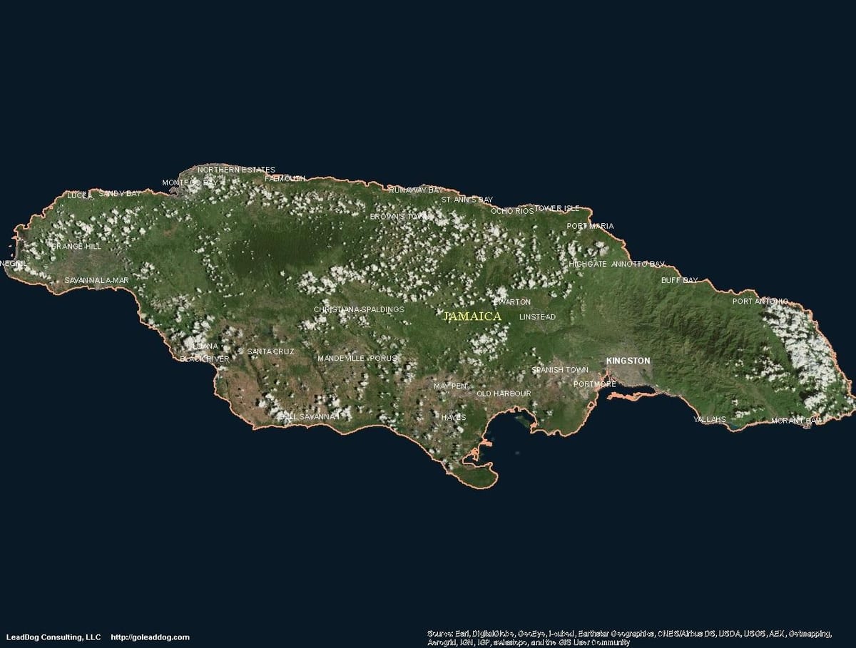 Carte de l'antenne de la jamaïque