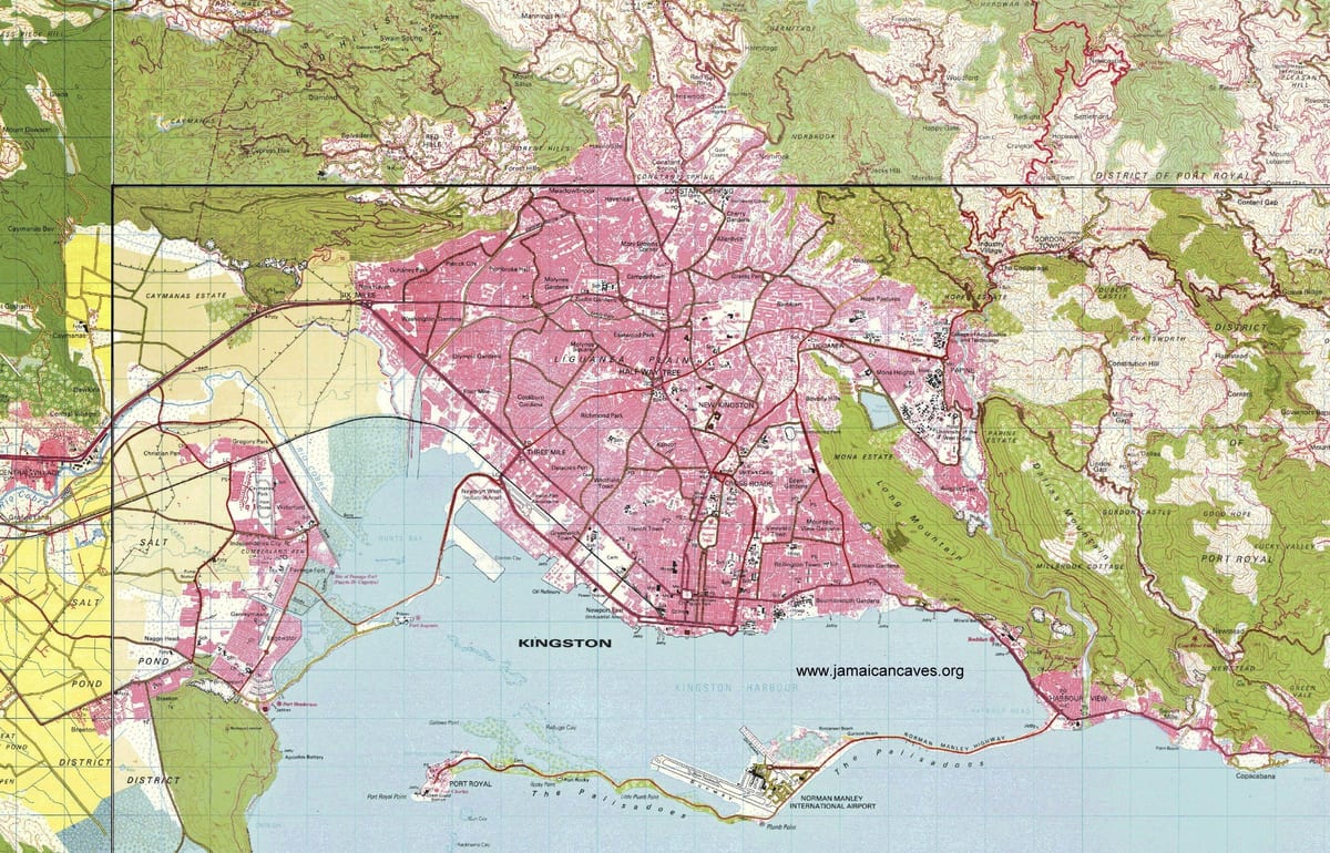 kingston, jamaïque sur la carte