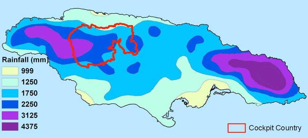 Carte de la jamaïque climat