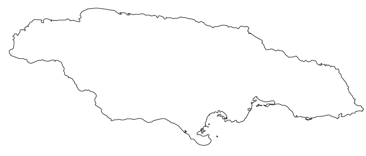 carte de la jamaïque vide