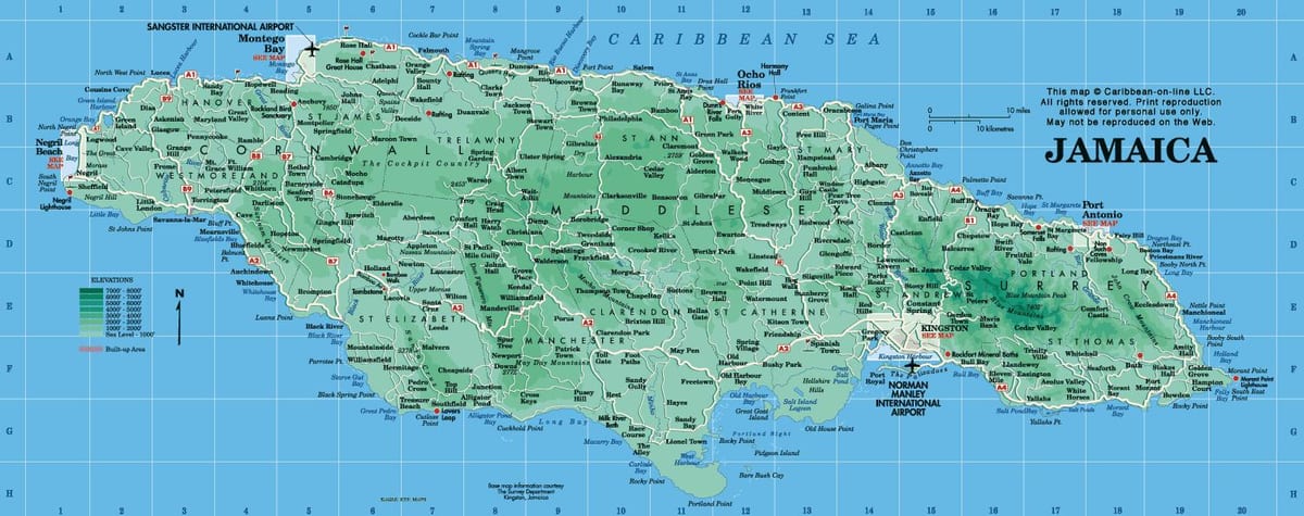 Carte de runaway bay jamaïque
