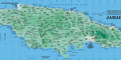 Une carte de la jamaïque