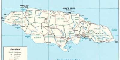 Carte de la jamaïque dunns river falls