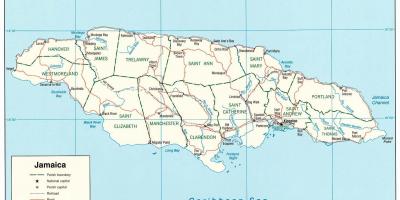 Une carte de la jamaïque
