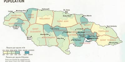 Carte de la Population de la jamaïque