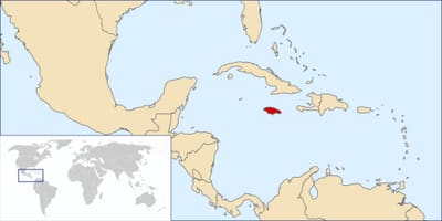 En jamaïque, pays la carte du monde