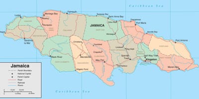 Carte de la politique de la jamaïque