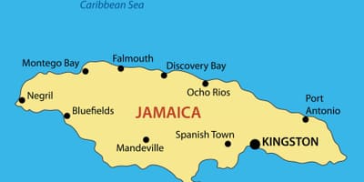 Carte de la jamaïque villes
