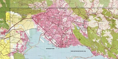 Kingston, jamaïque sur la carte