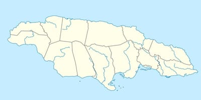 Carte de la jamaïque montrant rivières