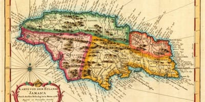 Carte vintage de la jamaïque